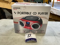 Lenoxx Portable CD Player (Red) 4W Speaker with AM/FM Radio & AUX CD813R - 3