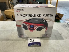 Lennox Portable CD Player (Red) 4W Speaker with AM/FM Radio & AUX CD813R - 2