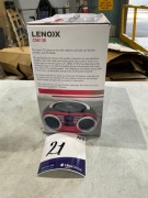 Lennox Portable CD Player (Red) 4W Speaker with AM/FM Radio & AUX CD813R - 4