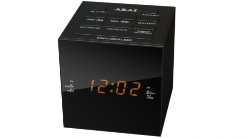 Akai Cube Alarm Clock Radio AK3938BK