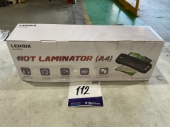 Lenoxx Laminator Hot 80 125 Micron Black A4 LA-3306 - 3