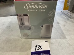 Sunbeam Chic Collection Breakfast Kettle and Toaster Pack - White PUM3510WH - 6