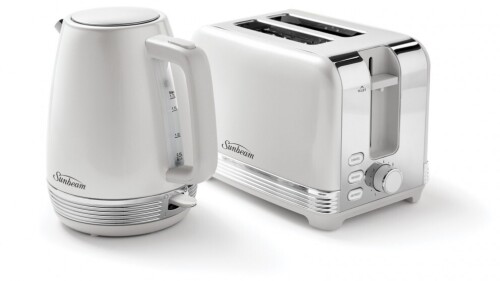 Sunbeam Chic Collection Breakfast Kettle and Toaster Pack - White PUM3510WH