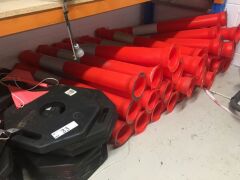 29 x Moulded Plastic Safety Bollards with Bases - 2