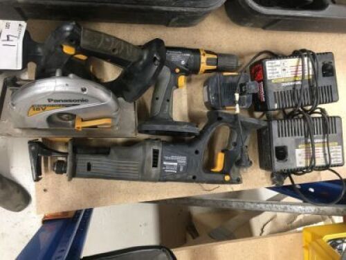 Panasonic Combination Portable Battery Electric Circular Saw, Hammer Drill, Reciprocating Saw