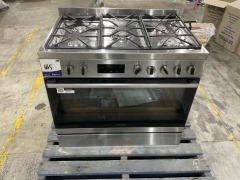 Westinghouse 90cm Dual Fuel Upright 5 Gas Burners - Stainless Steel WFE915SD - 2