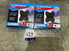 2x Crest Fixed TV Wall Mount - 17 inch - 55 inch MFP44F - 2