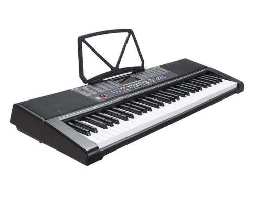 Precision Audio 61 Key Full Size Electronic Keyboard Light Up Keys with Note Stand