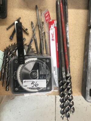Lot Assorted Drill Bits, Hacksaw and Saw Blades