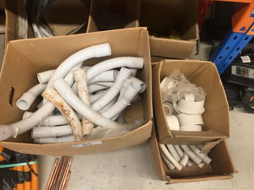4 x Boxes Assorted PVC Pipe Fittings and Safety Fence