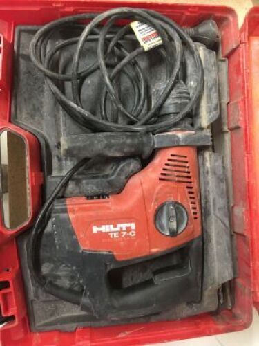 Hilti Portable Battery Electric Demolition Drill in Carry Case Model: Te7-C
