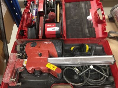 Hilti Heavy Duty Portable Battery Electric Core Drill Model: Dd-120 with Stand and Accessories in Case