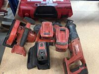 Hilti Combination Portable Battery Electric Circular Saw, Demolition Drill, Reciprocating Saw, Laser Level