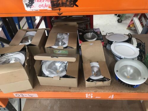 Quantity Assorted Down Light Componentry Etc (2 Tiers)