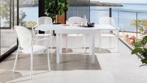 Accord Outdoor White Extension Dining Table 21ACCT04.W (table only) - 8