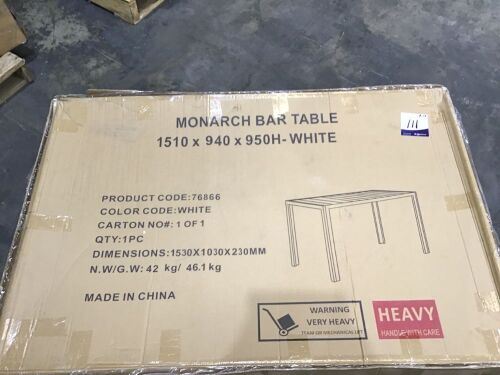 Monarch White Outdoor Bar Table 76866 (table only)