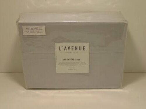 Split King L'Avenue 300 Thread Count Silver Sheet Set