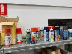 Contents Top of 2 Bays Comprising Sealant, Spray Paint, Enamels, Foam Etc - 2