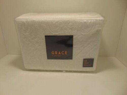 Queen Quilt cover set Grace by Linenhouse Lizette White