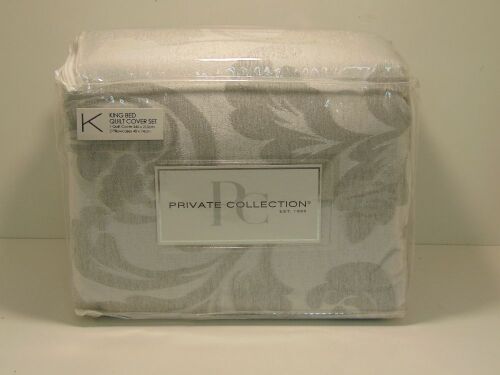 DNL King Bed Quilt Cover Set Private Collection Serenade Silver