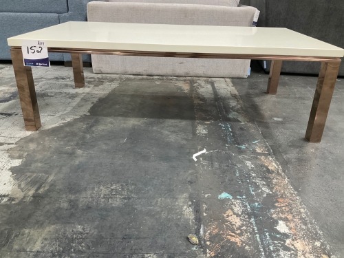 Coffee Table White Top with Metal Legs