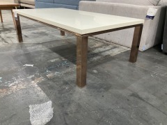 Coffee Table White Top with Metal Legs - 2