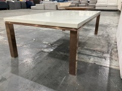 Coffee Table White Top with Metal Legs - 3