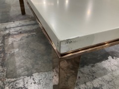 Coffee Table White Top with Metal Legs - 5