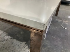 Coffee Table White Top with Metal Legs - 6