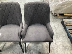 4 x Set of Grey Dining Chairs - 2