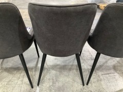 4 x Set of Grey Dining Chairs - 7