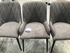 4 x Set of Grey Dining Chairs - 3