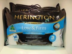 2 x Herington Low & Firm low allergy gusseted pillow - ideal for back sleepers