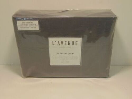 Split King Size L'Avenue 300 Thread Count Charcoal Sheet Set