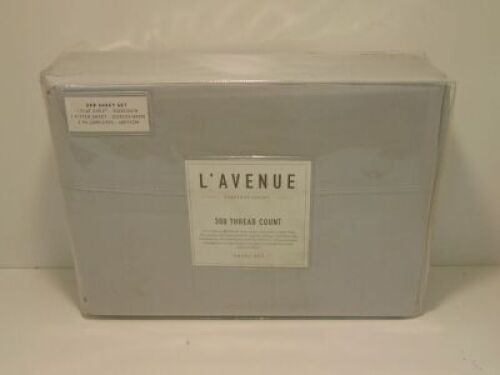 Split King L'Avenue 300 Thread Count Silver Sheet Set