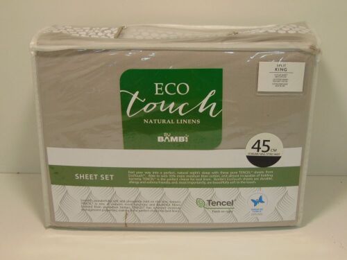 Split King with 45cm Wall Eco Touch Tencel Sheet Set by My Bambi - Linen