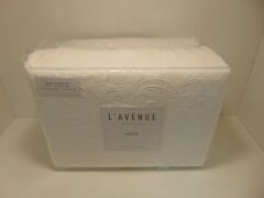 King Bed Quilt Cover Set L'Avenue Everyday Luxury Lizette Super - White