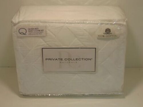 Private Collection Naturals Chiswick White Queen Bed Quilt cover set