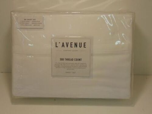 King Bed White Sheet Set L'Avenue Everday Luxury 300 Thread count