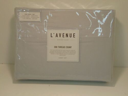 L'Avenue Everyday Luxury 300 Thread Count Silver King Single Bed Sheet Set