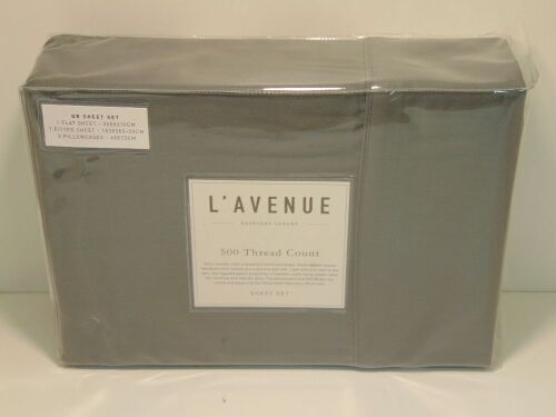 L'Avenue Everyday Luxury 500 Thread Count Steel Queen Bed Sheet set