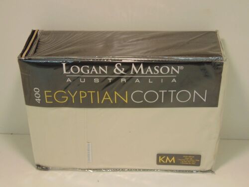 Mega King Sheet Set Logan & Mason 400 Egyptian Cotton Vanilla