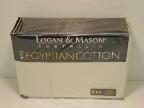 Mega King Sheet Set Logan & Mason 400 Egyptian Cotton Vanilla
