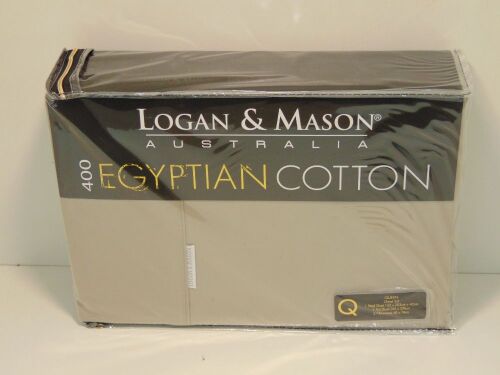 Queen Bed Sheet Set Logan & Mason 400 Egyptian Cotton Linen