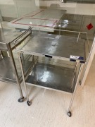 2 x Stainless Steel 2 Tier Trolleys - 2