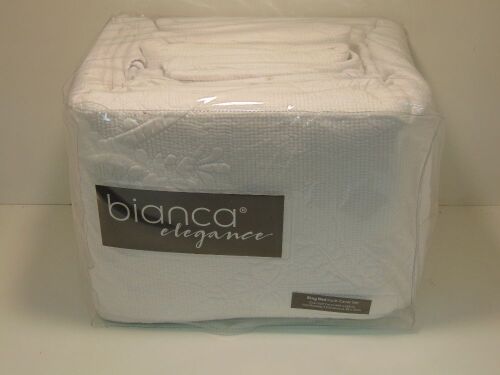 King Bed Quilt Cover Set Bianca Elegance Capri White