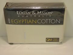Mega Queen Vanilla Sheet Set Logan & Mason 400 Egyptian Cotton