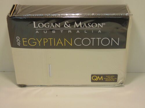 Mega Queen Vanilla Sheet Set Logan & Mason 400 Egyptian Cotton