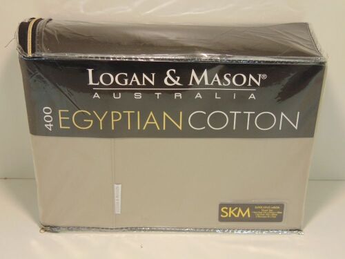 Super King Mega Linen Sheet Set Logan & Mason 400 Egyptian Cotton
