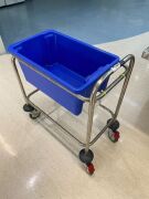 2 x Stainless Steel Trolleys, each with PVC Tubs